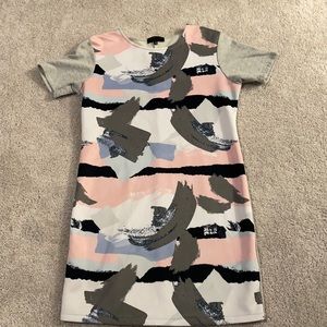 Abstract mini dress in a size small